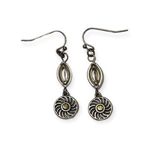 Never Worn, Lucky Brand Silver and Gold Dangle Earrings